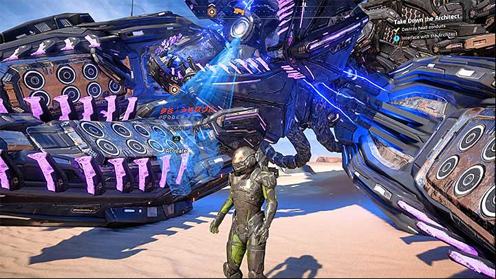 Run to the fallen bosss head - How to defeat the Eos Remnant Architect? | Boss fights | Walkthrough - Boss battles - Mass Effect: Andromeda Game Guide