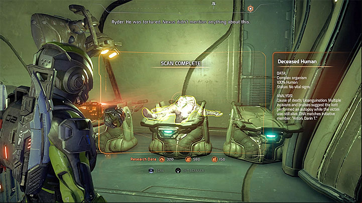 Search for dead colonists, you can scan their corpses - Additional tasks | Eos side quests - Eos - Mass Effect: Andromeda Game Guide