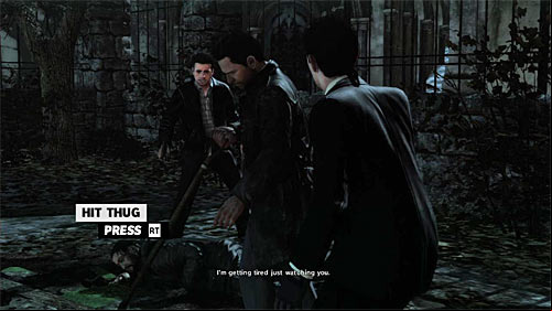 After receiving the proper information (screen) quickly press the right trigger to attack the thugs with the shovel - Chapter VIII - p. 3 - Walkthrough - Max Payne 3 Game Guide & Walkthrough
