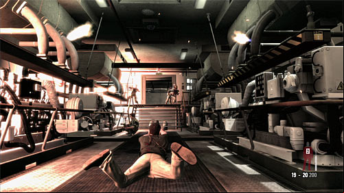 After regaining control, make a fast jump forward and try eliminate all thugs in a flight - Chapter XI - p. 1 - Walkthrough - Max Payne 3 Game Guide & Walkthrough