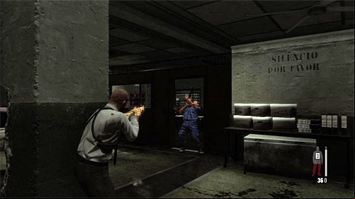 During the new encounter its worth to stay behind one of the pillars, but watch out for the policemen who can reach you, especially from the right (screen) - Chapter XIII - p. 1 - Walkthrough - Max Payne 3 Game Guide & Walkthrough