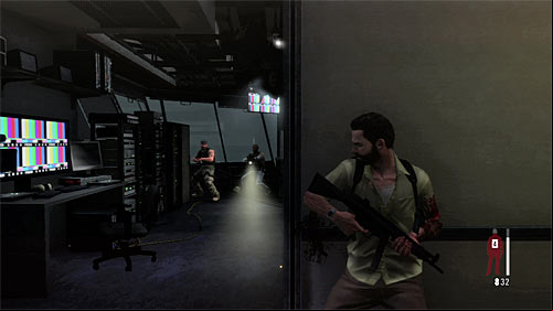 Place yourself by the entrance and attack three enemies inside (two should be in front of you and the third one on the right) - Chapter III - p. 2 - Walkthrough - Max Payne 3 Game Guide & Walkthrough