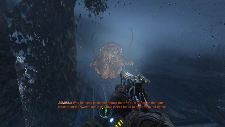 Swim forward - you will come across a few statues depicting humans - Metro Exodus: Stealing a boat and visiting the iral - walkthrough - Taiga - Metro Exodus Guide