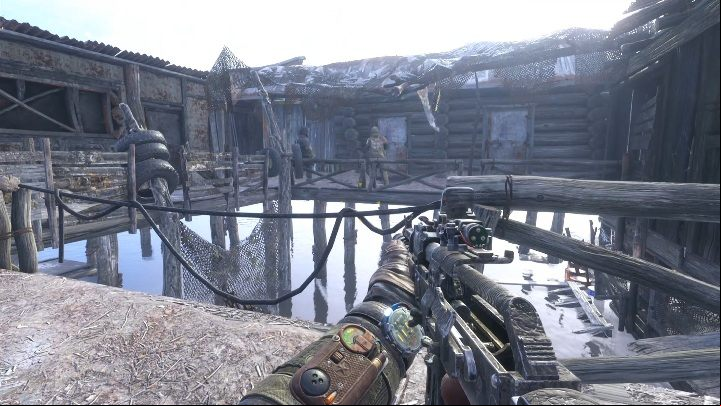 Go downstairs and go to the building - Metro Exodus: Escaping the Church - walkthrough - Volga - Metro Exodus Guide