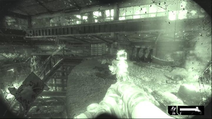 Wear a mask and walk forward - Metro Exodus: Hangar with a big fish - walkthrough - Volga - Metro Exodus Guide