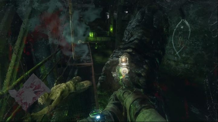 The road is quite simple - in case of problems with finding the path, to look for green points and use the com arrow - Metro Exodus: Hangar with a big fish - walkthrough - Volga - Metro Exodus Guide