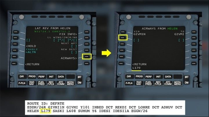 To enter an air corridor, select AIRWAYS again - Microsoft Flight Simulator: How to program MCDU on-board computer? - enger aircraft - Microsoft Flight Simulator 2020 Guide