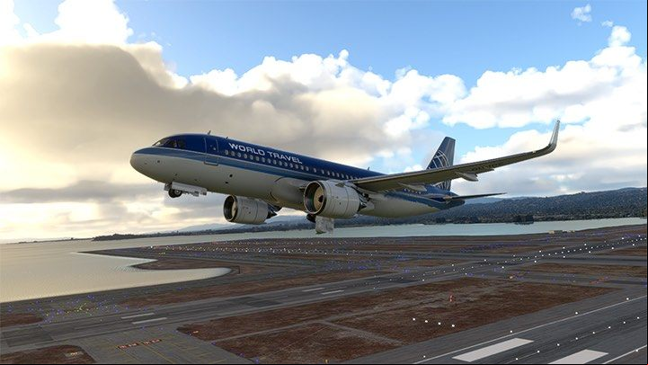 If the plane takes off without any problems, press the G key to hide the chassis - Microsoft Flight Simulator: Taxiing and take-off of a enger aircraft - Example flight - Microsoft Flight Simulator 2020 Guide