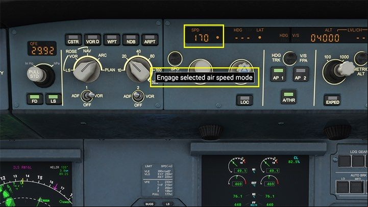 During the descent, you also need to lose speed - Microsoft Flight Simulator: ILS landing - enger aircraft - Example flight - Microsoft Flight Simulator 2020 Guide