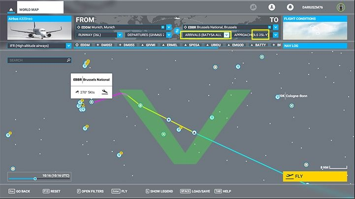 Arriving in Brussels looks much better in this configuration and indeed, flight plans for this route suggest the BATTY procedure here - Microsoft Flight Simulator: How to create enger aircraft flight plan? - enger aircraft - Microsoft Flight Simulator 2020 Guide