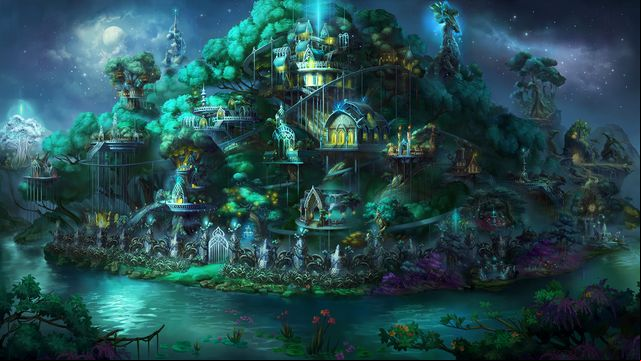 A fully developed Sylvan city. - Sylvan - City development | Haven - Buildings - Sylvan - Might & Magic: Heroes VII Game Guide & Walkthrough