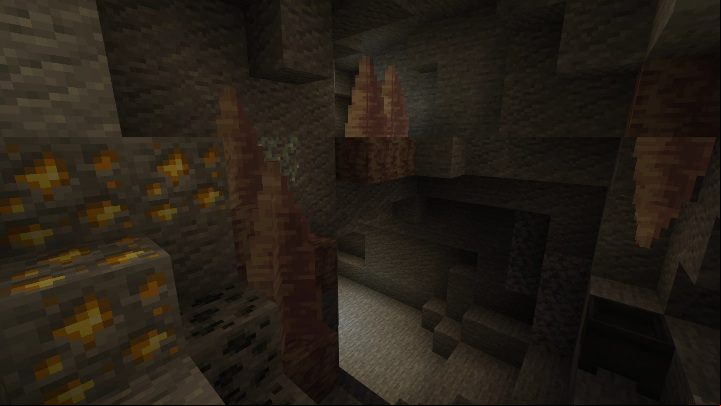 A falling stalactite can deal damage and kill a character - Minecraft Caves & Cliffs: Blocks - list - Raw materials and blocks - Minecraft Guide