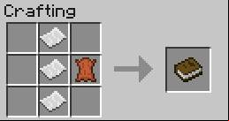 You can use books to craft a bookshelf, enchanted book, or turn it into a book that you can write in (book and quill) - Minecraft: Miscellaneous - recipes, list, crafting - Recipes - Minecraft Guide