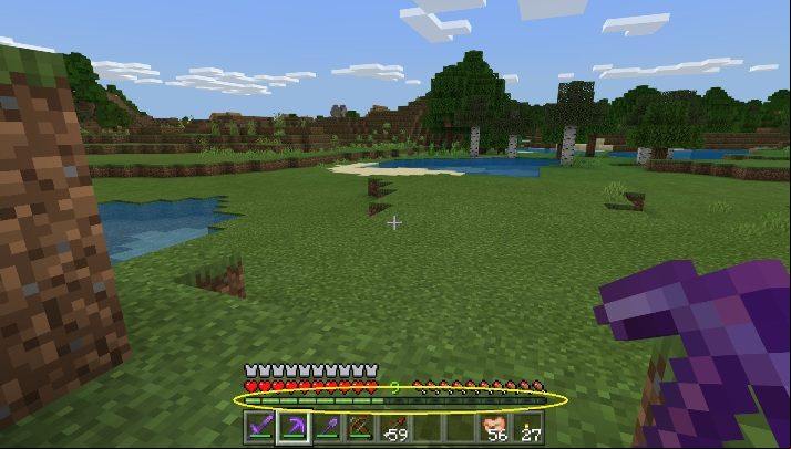The bar marked on the screen above shows the experience gained during the game - Minecraft: Experience - how to gain? - FAQ - Minecraft Guide
