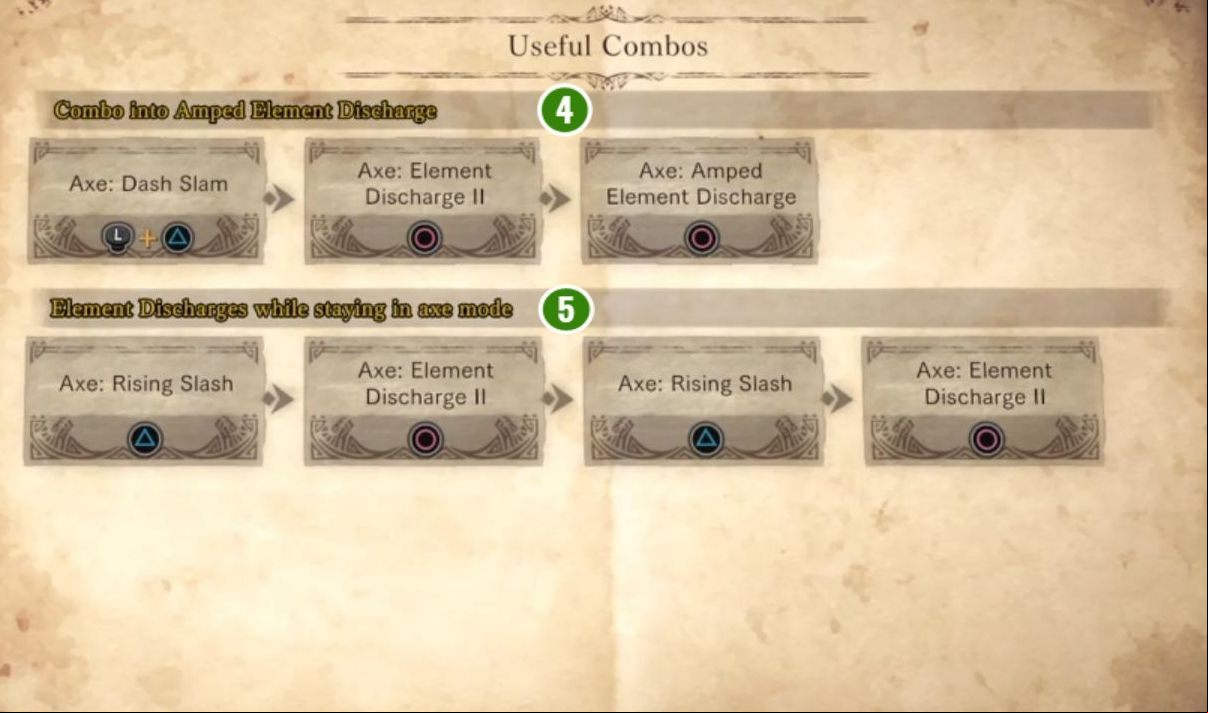 4 and 5 - powerful combos that trigger elemental discharge - Charge Blade | Weapons in Monster Hunter World - Weapons - Monster Hunter World Game Guide