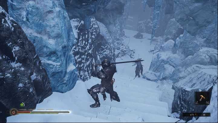 In the distance, you will see an Enslaved Disciple, while at the very end of the stairs, on the right, there is a hidden Slave - Mortal Shell: Crypt of Martyrs walkthrough - Walkthrough - Mortal Shell Guide, Walkthrough