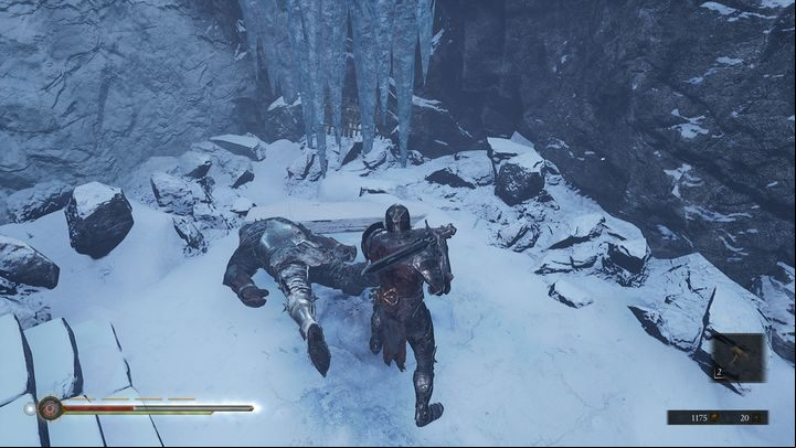 On the left side there are icicles of ice, attack them and open the chest in which you can find an Unguent Tar and Ethereal Diapason - Mortal Shell: Crypt of Martyrs walkthrough - Walkthrough - Mortal Shell Guide, Walkthrough