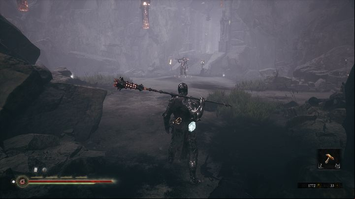 After having health restored by Sester Genessa, go to the Blazing Herald (the enemy presented in the photo) - Mortal Shell: Shrine of Ash walkthrough - Walkthrough - Mortal Shell Guide, Walkthrough