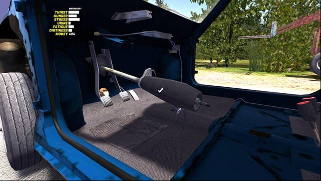 Then, screw to the middle rod with two size 8 screws - Suspension and steering system of the Satsuma car | My Summer Car - Assembling the Satsuma car - My Summer Car Guide