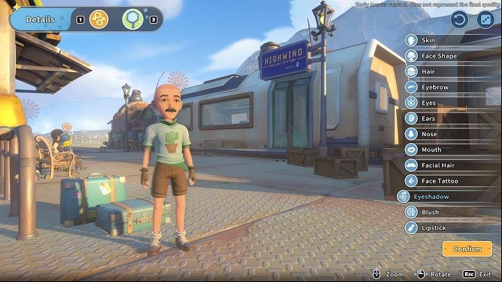 In the second tab, you can focus on the details of your character's appearance - My Time at Sandrock: Character Creation - Basics - My Time at Sandrock Guide, Walkthrough