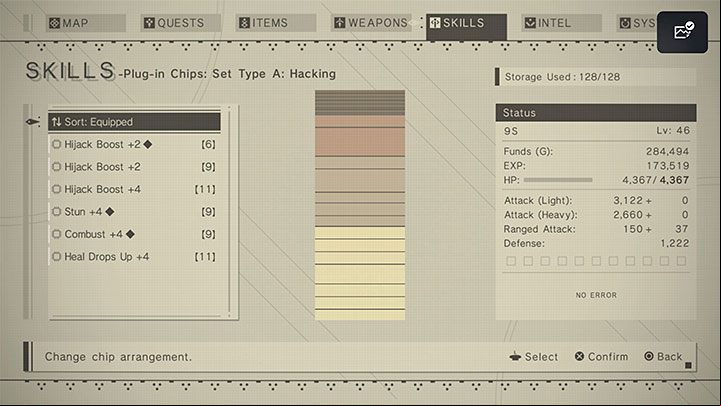 During the game, you can facilitate hacking and increase its effectiveness by collecting and installing chips from the Hacking group - NieR Automata: Hacking - Basics - NieR Automata Guide