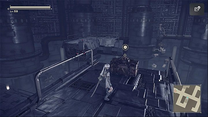 On the next floors of Soul Box you will be informed about how many new closed chests are there to hack - Nier Automata: Chapter 15, 9S - Route C, D - walkthrough - Route C & D - NieR Automata Guide