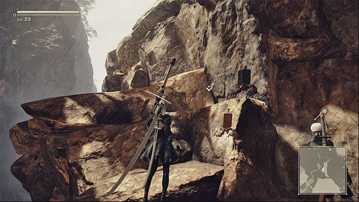 Despite completing the quest, you may have a problem getting out of the canyon - Nier Automata: Forest Zone and Forest Castle - walkthrough, side missions - Side missions - NieR Automata Guide