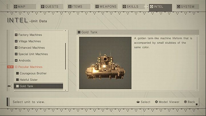 Be sure to check the loot dropped by gold enemies, because it can contain valuable items, e - NieR Automata: Gold enemies - how to kill? - FAQ - NieR Automata Guide
