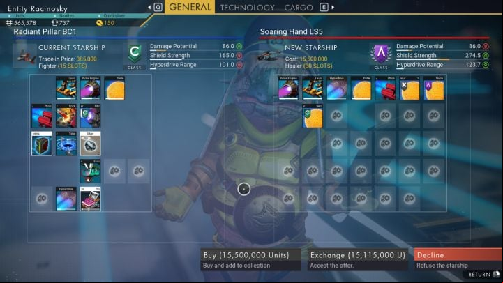 You can buy new ships in No Mans Sky at space stations, trading outlets or in freighter hangars - No Mans Sky: Starships - types, sale, purchase, variants, classes, scrapping - Basic information - No Mans Sky Game Guide