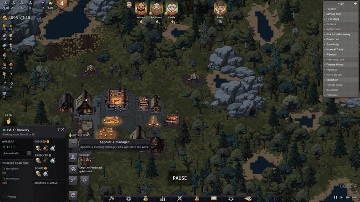 If you want to assign a task to the king or one of the lords, open the menu of the building you are interested in or the character you want to interact with - Norland: Lords management - Basics - Norland Guide