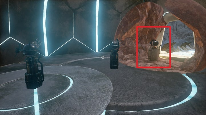 Cross the bridges and the elevator, until finally, you will find yourself in a chamber with three teleportation devices - Bridges, Maray tree and Mofang | Walkthrough - Walkthrough - Obduction Game Guide