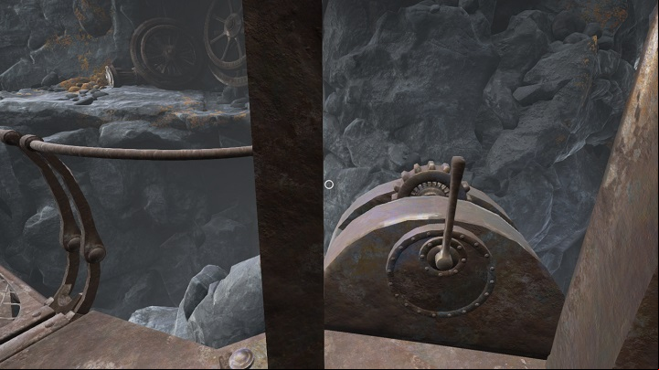 Using the lever you can rotate the whole structure, allowing you to move forward - Kaptar | Walkthrough - Walkthrough - Obduction Game Guide