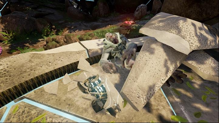 After walking the only path available here, youll find yourself in an open structure, from which you cannot exit for now - Human repository | Walkthrough - Walkthrough - Obduction Game Guide