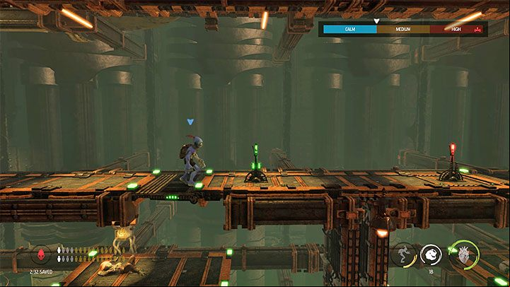 You can no longer use the Work Whistle located near the starting area - Oddworld Soulstorm: Reaching the Fueling Tower, Phat Station - walkthrough - 6: Phat Station - Oddworld Soulstorm Guide
