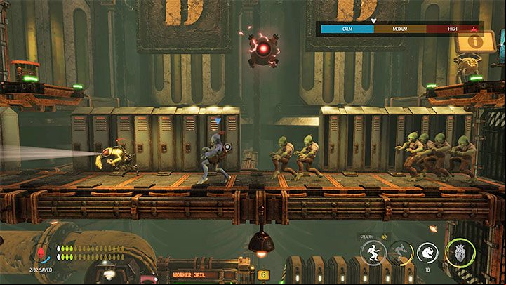 You will soon reach a new guarded area - Oddworld Soulstorm: Reaching the Fueling Tower, Phat Station - walkthrough - 6: Phat Station - Oddworld Soulstorm Guide