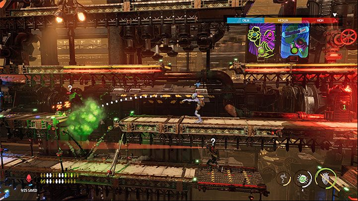 Go left - you can destroy crates and collect bottles along the way - Oddworld Soulstorm: Going through Workzone 2, Feeco Depot - walkthrough - 14: Feeco Depot - Oddworld Soulstorm Guide