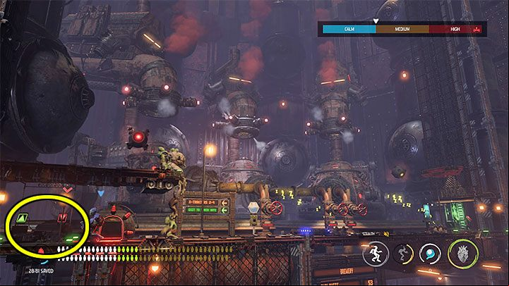 Stay where you are, waiting for the Slogs to lose track of you and go back to sleep - Oddworld Soulstorm: Opening the 3rd gate, Brewery - walkthrough - 16: Brewery - Oddworld Soulstorm Guide