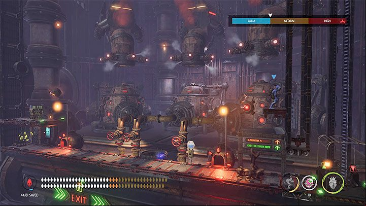You will arrive at another location with Mudokons and here, you have act the same as before - Oddworld Soulstorm: Opening the 3rd gate, Brewery - walkthrough - 16: Brewery - Oddworld Soulstorm Guide