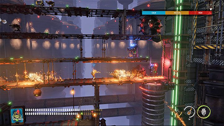 This scene is another copy of the fight that you dealt with earlier in this mission - Oddworld Soulstorm: Opening the 3rd gate, Brewery - walkthrough - 16: Brewery - Oddworld Soulstorm Guide