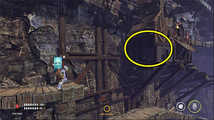 Double jump next to the Bird Portal and head to the right - Oddworld Soulstorm: Journey to Phat Station, the Funicular - walkthrough - 4: The Funicular - Oddworld Soulstorm Guide