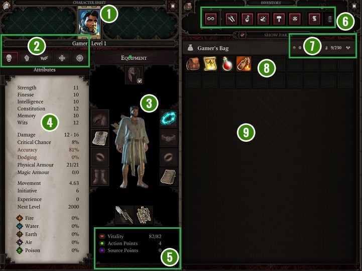 1 - Game Interface in Divinity Original Sin 2 - Basics - Divinity Original Sin 2 Guide