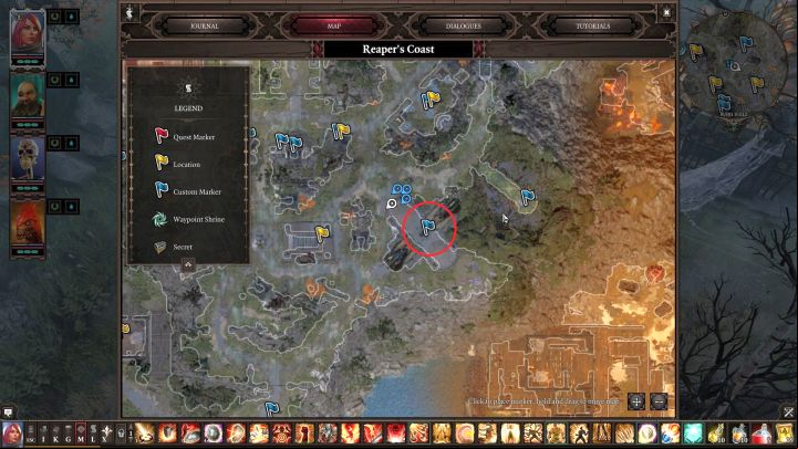 The location of the chest on the map. - Reapers Coast puzzles | Puzzles and secrets - Puzzles and secrets - Divinity Original Sin 2 Guide
