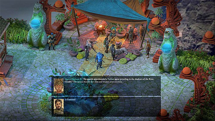 If you have completed the above mentioned quests and started The Coming Storm main quest, you can meet with Queen Onekaza II on the roof of Kahanga Palace, in Serpents Crown, in Neketace (M25,8) - Pillars Of Eternity 2: Variant 5 - Huana - Walkthrough - The Coming Storm - journey to the final location - Pillars Of Eternity 2 Deadfire Game Guide