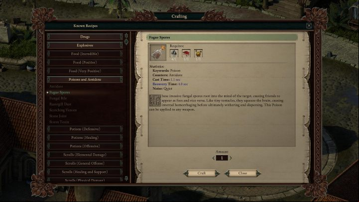 Clicking on the icon will activate the window shown in the screenshot above - Pillars of Eternity 2: Crafting and enchanting items - Basics - Pillars Of Eternity 2 Deadfire Game Guide