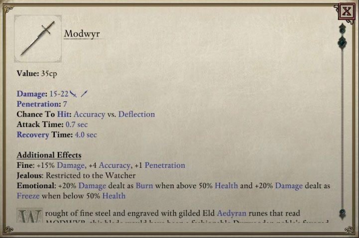 Modwyr is a Soulbound weapon - Pillars Of Eternity 2: How to get Modwyr, the talking sword? - FAQ - Pillars Of Eternity 2 Deadfire Game Guide
