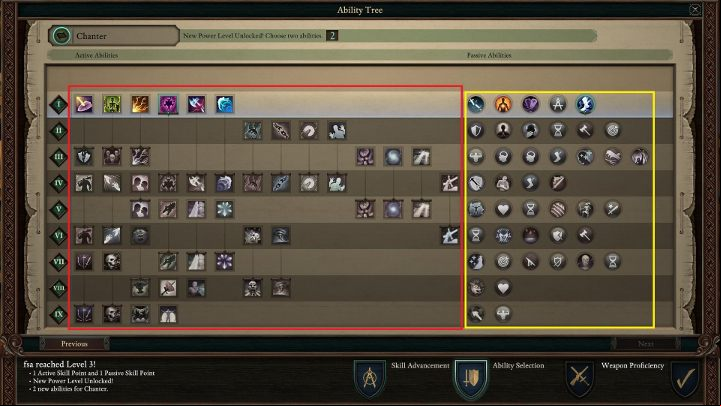 After each level-up, you can buy new Invocations (marked in red) and Chants (in yellow) - Pillars Of Eternity 2: Chanter Class - Character Classes - Pillars Of Eternity 2 Deadfire Game Guide