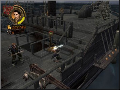 Take one and run up, where youll find a stack of crates with a Map Piece hidden inside - Broadsides - Missions - Pirates of the Caribbean: Legend of Jack Sparrow - Game Guide and Walkthrough