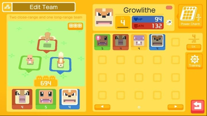 In order to start the training, you have to enter the team editor - How to train the pokemon in Pokemon Quest? - Pokemon training - Pokemon Quest Game Guide