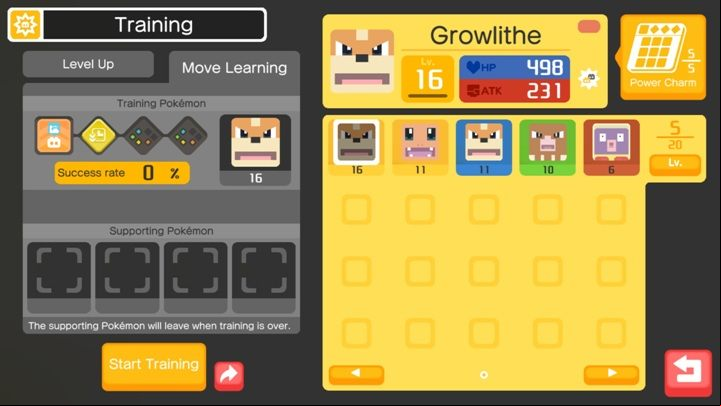 In order to improve attacks, you also have to place the pokemon in the top spot - How to train the pokemon in Pokemon Quest? - Pokemon training - Pokemon Quest Game Guide
