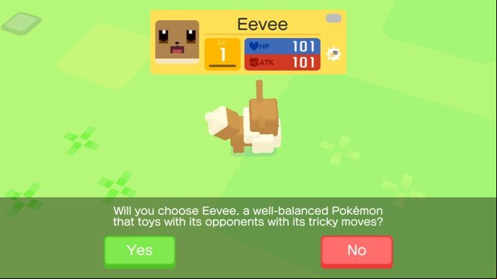 Eevee - at the start they have 101 health points and attack - How to evolve Eevee in Pokemon Quest? - FAQ - Pokemon Quest Game Guide